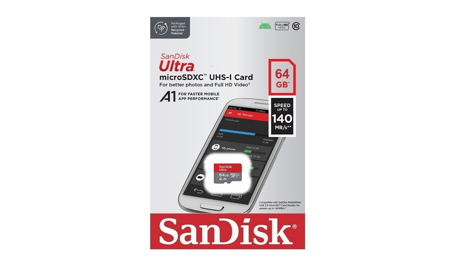64GB Micro SD Card by Sandisk