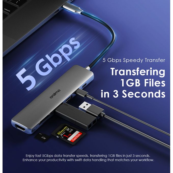 Oraimo 7-in-1 Multi-Functional USB-C Hub and Docking Station