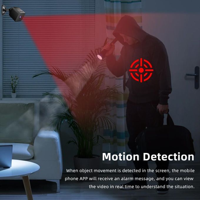 Compact Hidden Wireless WiFi Spy Camera with Motion Detection and Night Vision, Featuring Built-in Battery for Nanny Surveillance