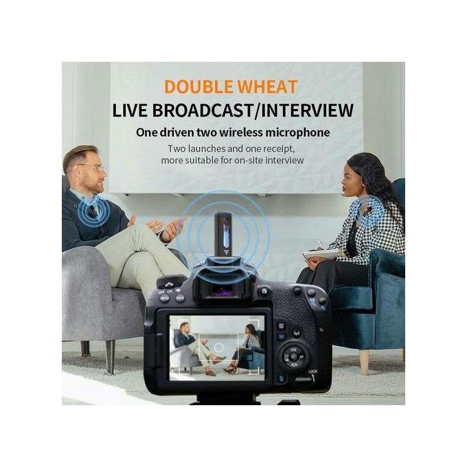 K35 Wireless 3.5mm Lavalier Lapel Microphone with Noise Reduction - Universal Recording Mic for Cameras