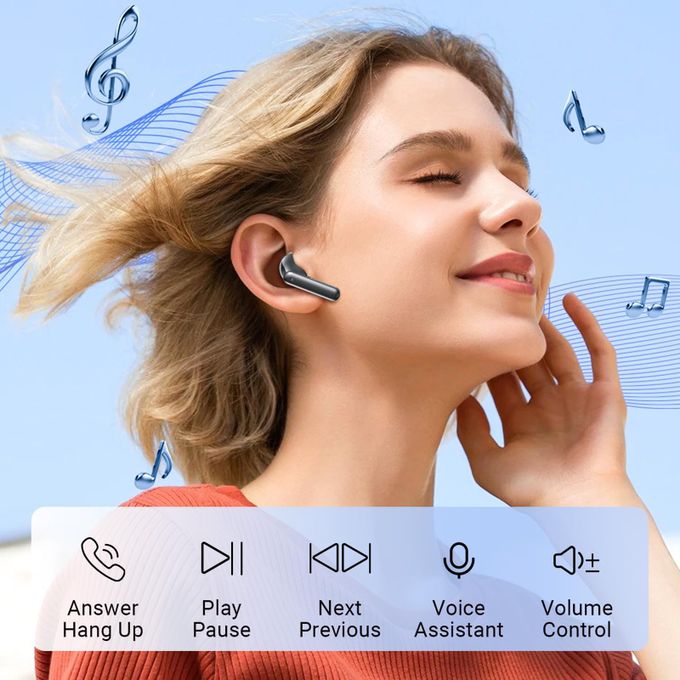 Bluetooth Wireless Earbuds with ENC Noise-Cancelling for Calls
