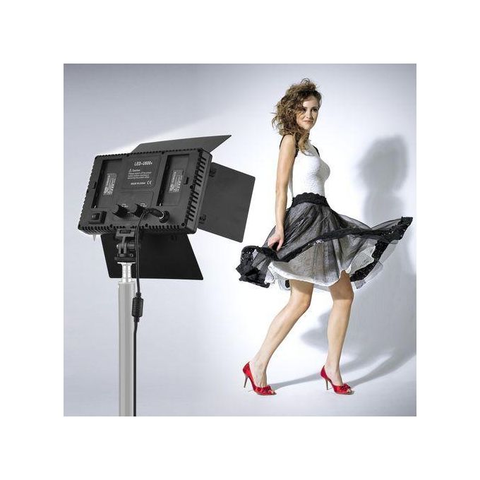 Black Professional LED Video Light with Tripod Stand