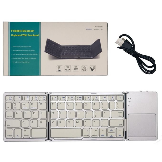 Foldable Bluetooth Keyboard with Touchpad in Blue Flag Design in kumasi — product view 3