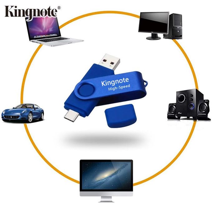 Kingnote 64GB High-Speed USB 3.0 Metal Flash Drive with OTG and Micro USB Type-C