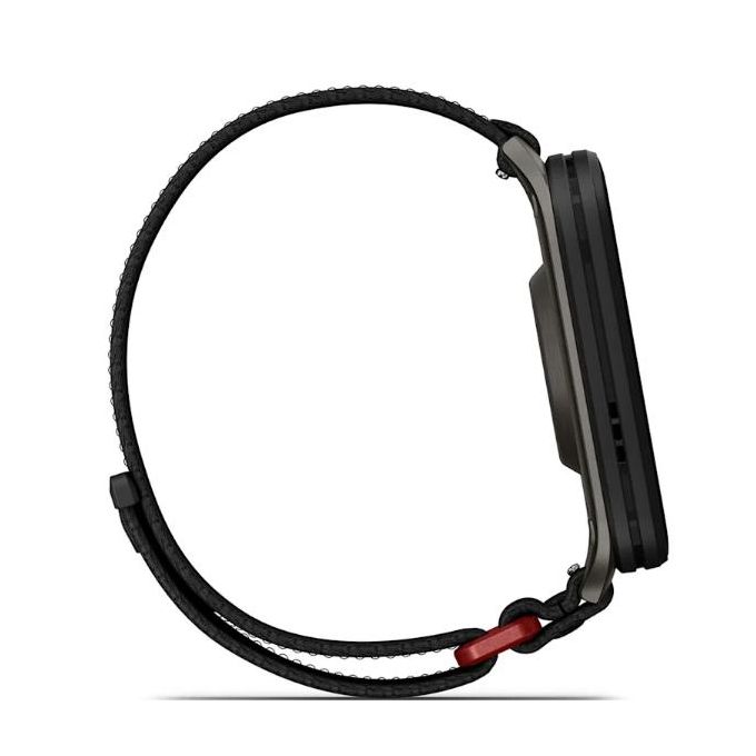 Garmin Venu X1 in Black with Slate Titanium Caseback and Black ComfortFit Nylon Strap