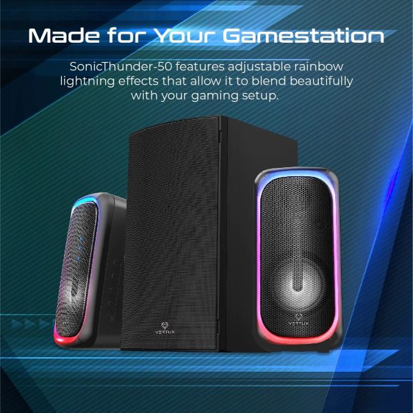 Vertux 50W Gaming Speaker with Surround Sound