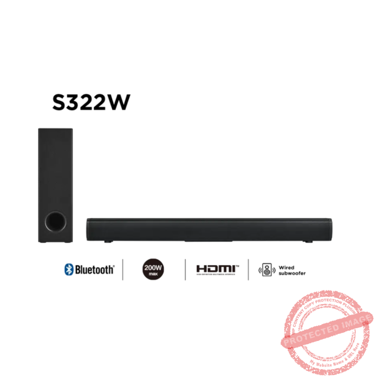 TCL 200W 2.1 Channel Home Theater Soundbar with Wired Subwoofer (2023) | High-Quality Bluetooth V5.1 [S332W]