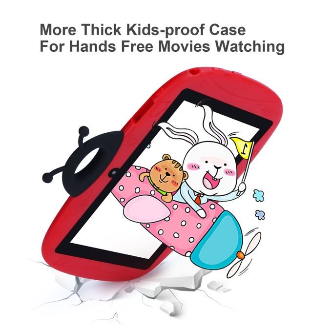 C Idea Kid Tablet 7 Inch For Kid 1024*600 Screen 32GB+4GB Sim 3000mAh with 4-hour Battery Life Red