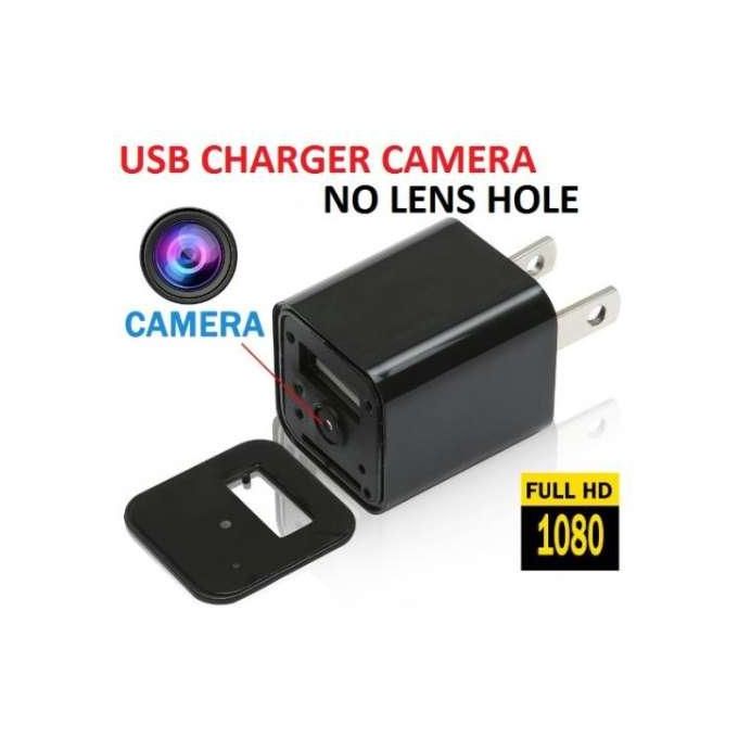 Black USB Charger with Hidden WiFi Camera