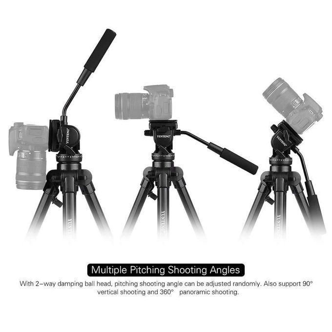Yunteng VCT-880 Portable Aluminum Tripod for Canon, Nikon, and Sony DSLR Cameras – Black