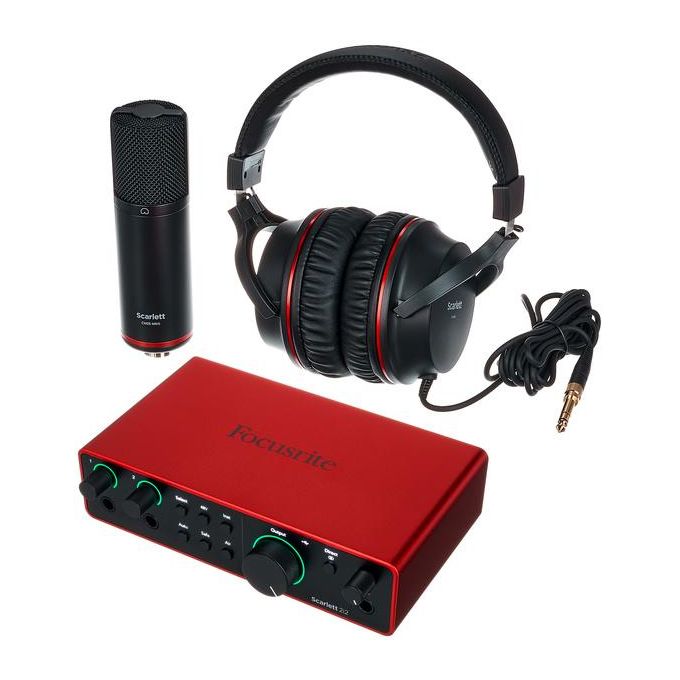 Focusrite Scarlett 2i2 Studio 4th Generation USB-C Audio Interface Bundle with Microphone and Headphones