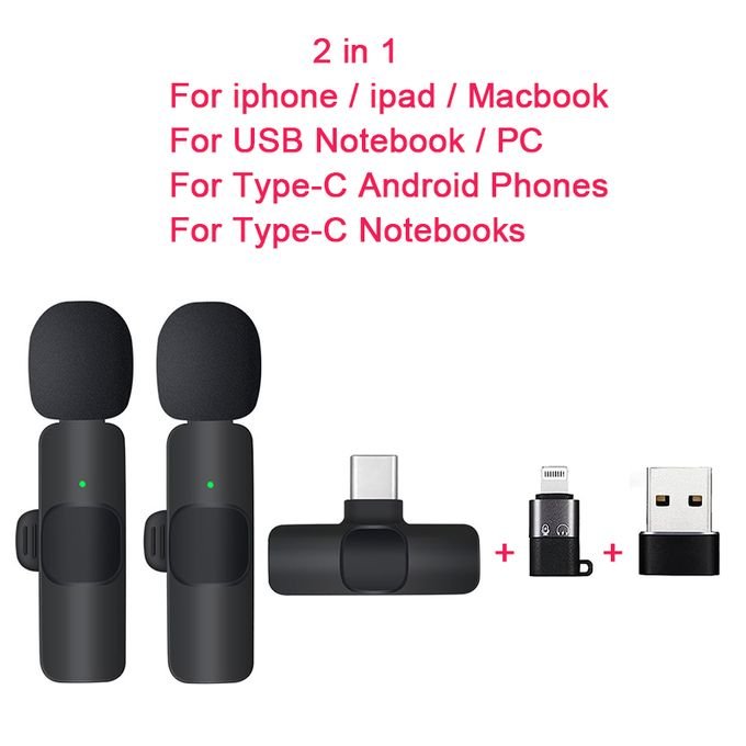 Dual Mini Wireless Lavalier Microphone for Podcasting and TikTok on Mobile Phones
