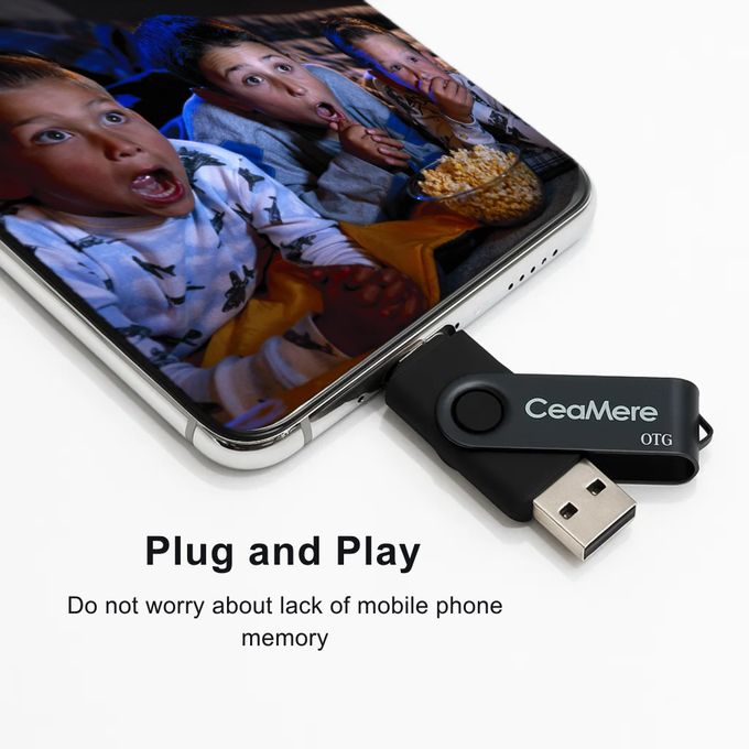 CeaMere 128GB OTG Micro USB Flash Drive for Smartphones, Laptops, and Tablets — product view 2