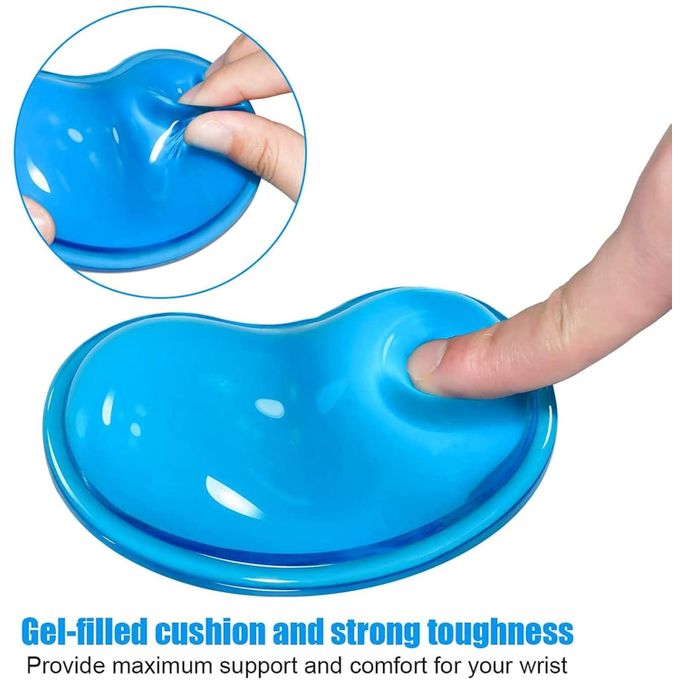 Blue Heart-Shaped Translucent Mouse Wrist Rest