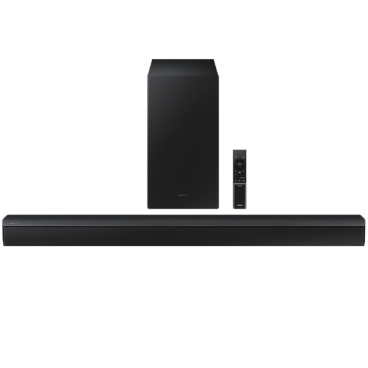 Samsung 200W 2.1 Channel Soundbar with Dolby Audio, Included Subwoofer, Enhanced Bass, Wireless Bluetooth TV Connectivity, Adaptive Sound Lite, and Game Mode (2023) [HW-C450]