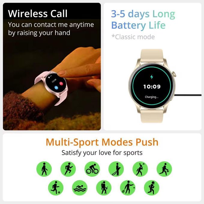 Colmi V73 Smartwatch with 1.43-inch AMOLED Display – Black