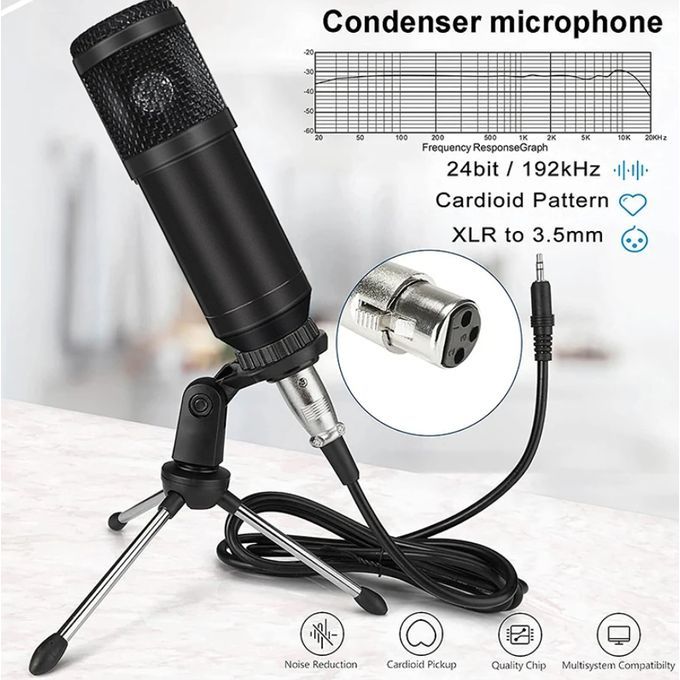 BM800 Microphone Kit with V8S Sound Card and Black Tripod — product view 3