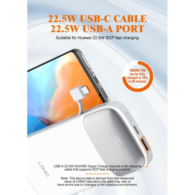 Gray 20000mAh Power Bank PQ19/PQ20 with 22.5W Fast Charging
