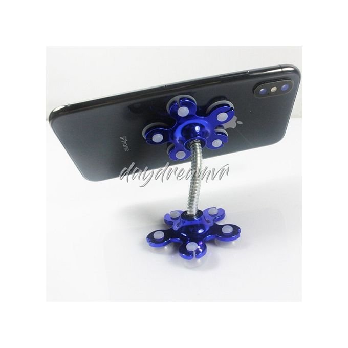 Blue Suction Phone Holder for Car Dashboards and Surfaces