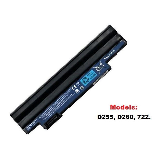 Black Replacement Battery for Acer D255, D260, 722