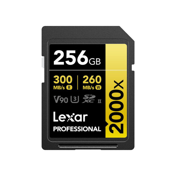Lexar Professional 256GB 2000X SDHC UHS-II Memory Card – Up to 300MB/s Read Speed and 260MB/s Write Speed, C10 V90 U3
