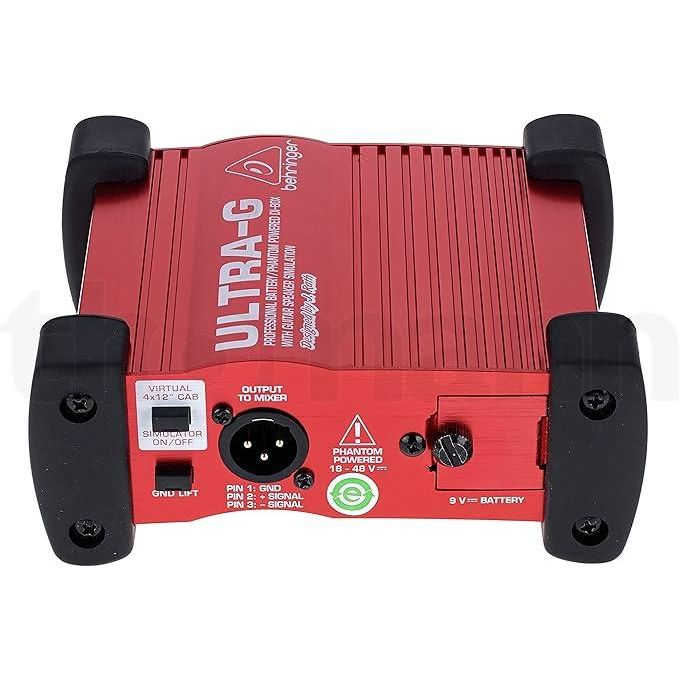 Behringer Ultra-Gi-100 Professional Active DI Box – Battery/Phantom Powered – Red