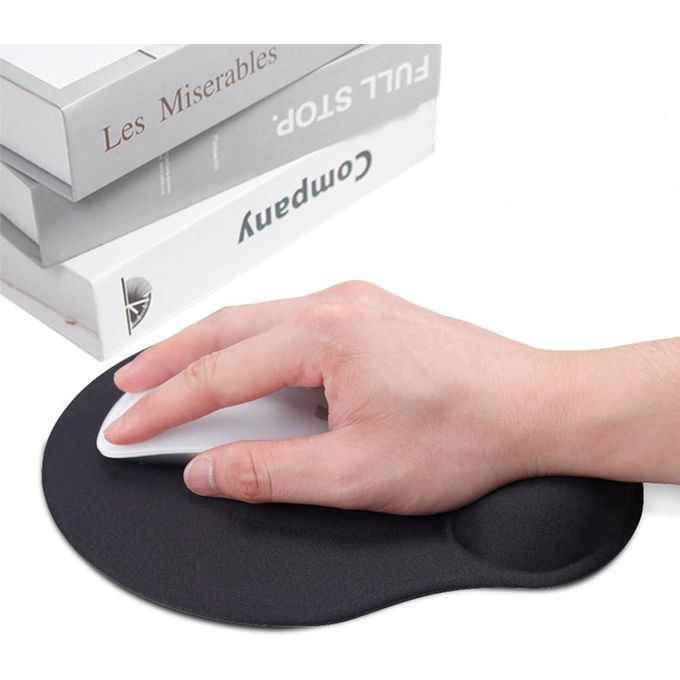 Black Non-Slip Mouse Pad with Wrist Support