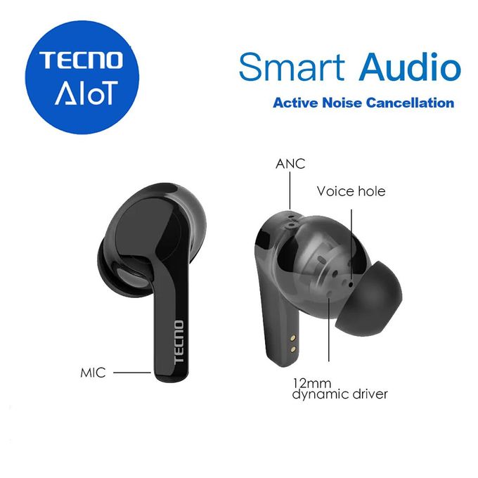 TECNO Hipod 3 True Wireless Stereo Earbuds – Black