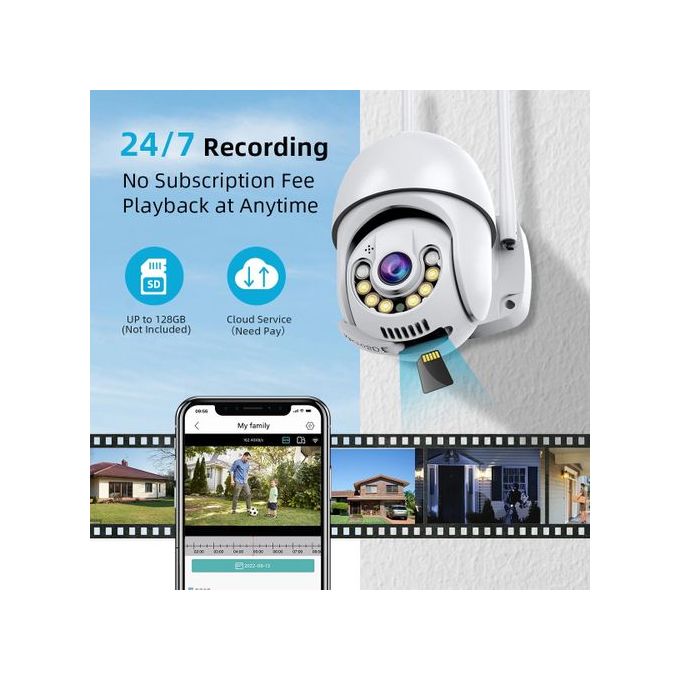 White 8MP WiFi 1080P IP Camera