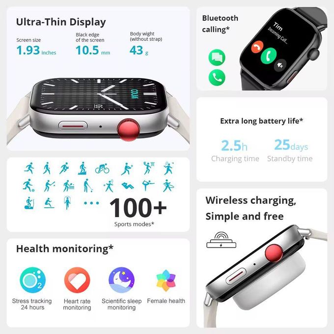 Colmi C8 Max Smartwatch with Voice Calling – 1.93″ Large HD Color Display, Health and Fitness Tracking for Men and Women