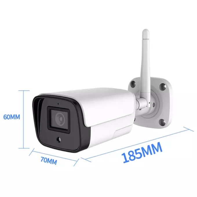 Wireless Waterproof Bullet Camera with Night Vision – HD 1080P 2MP – White