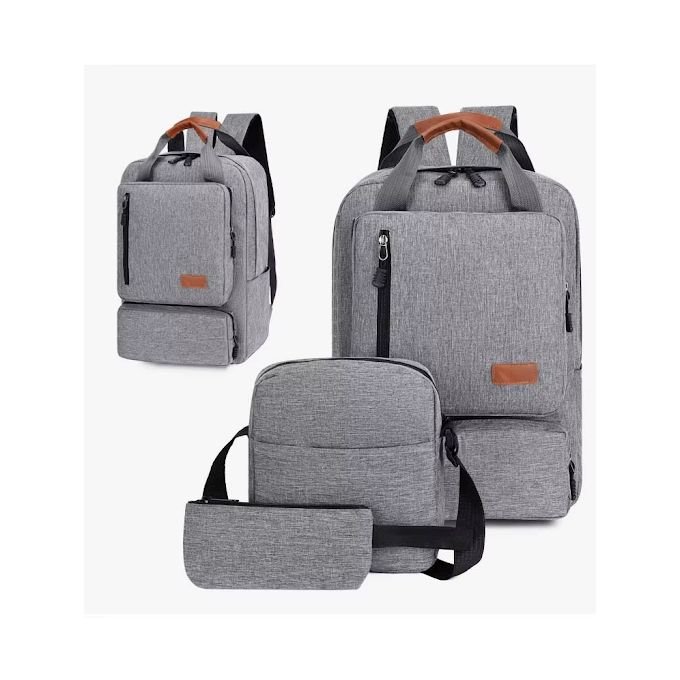 3 In 1 Backpack Set Multi-Functional For School/Work/Business Backpack – Grey