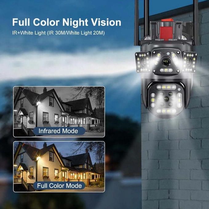 HD WiFi Security Camera with 360-Degree View, 6MP Auto Tracking, Featuring 4 Lenses — product view 4