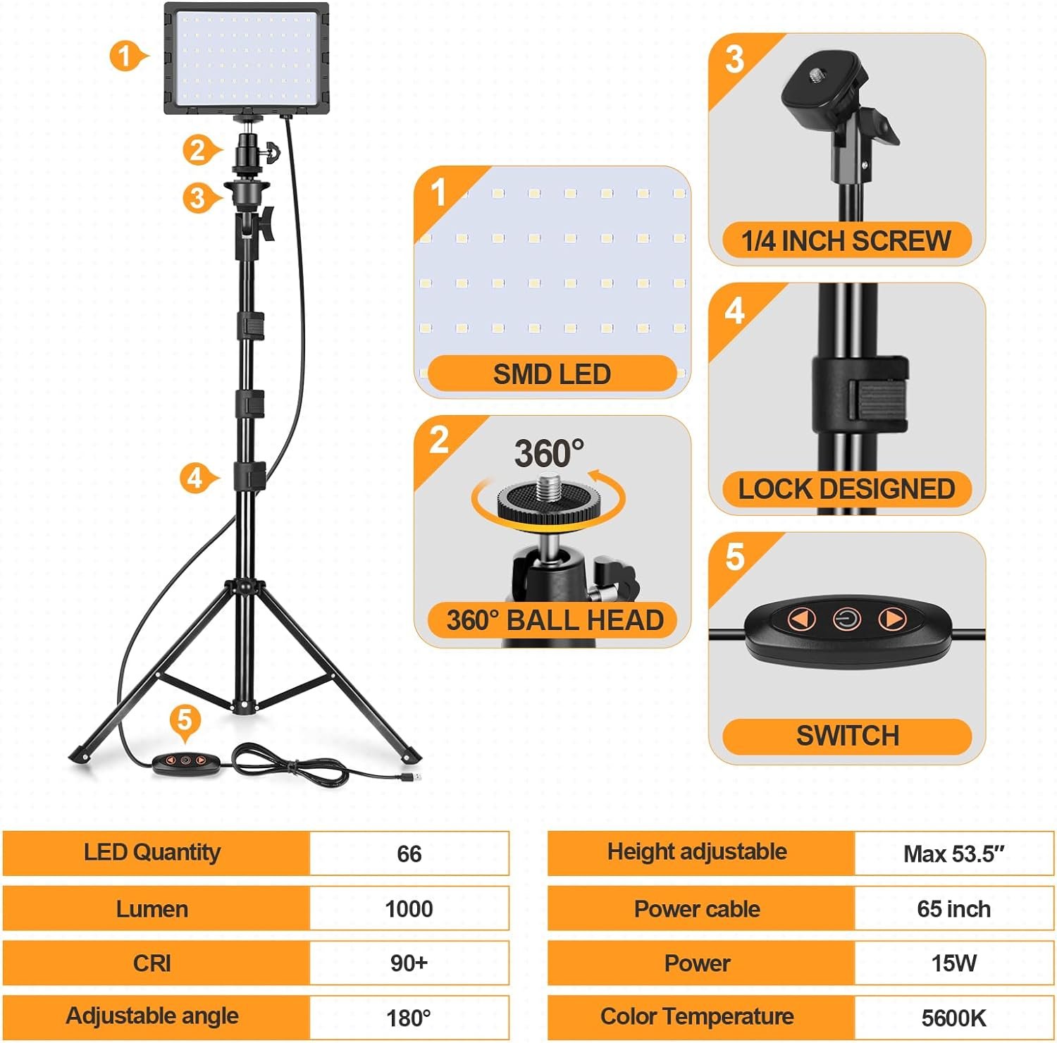 Buy Emart LED Video Light 11 Brightness4 Color Filters Dimmable Photography Continuous Table Top Lighting in Kumasi