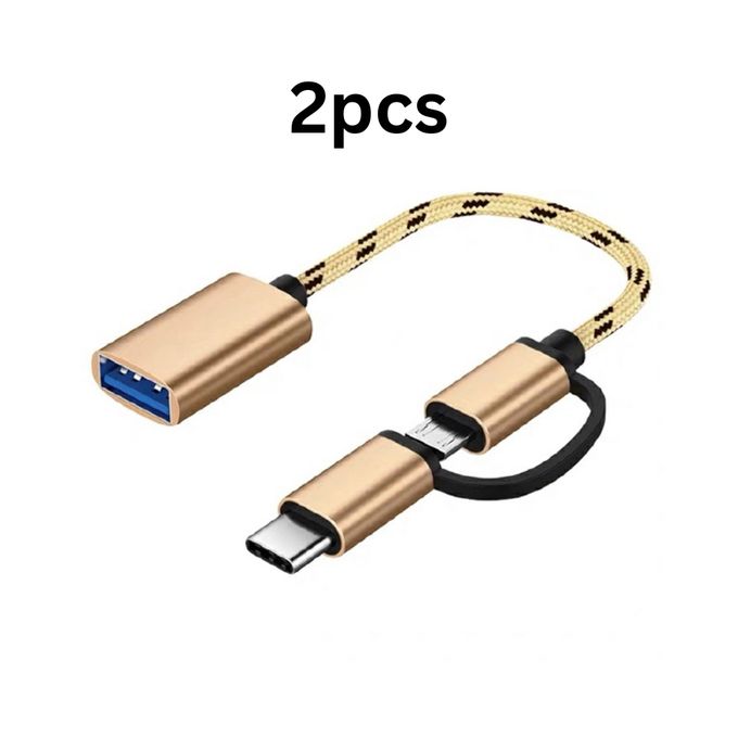 Multi-Color OTG Micro USB and USB Type-C Adapter for Standard USB-A Port