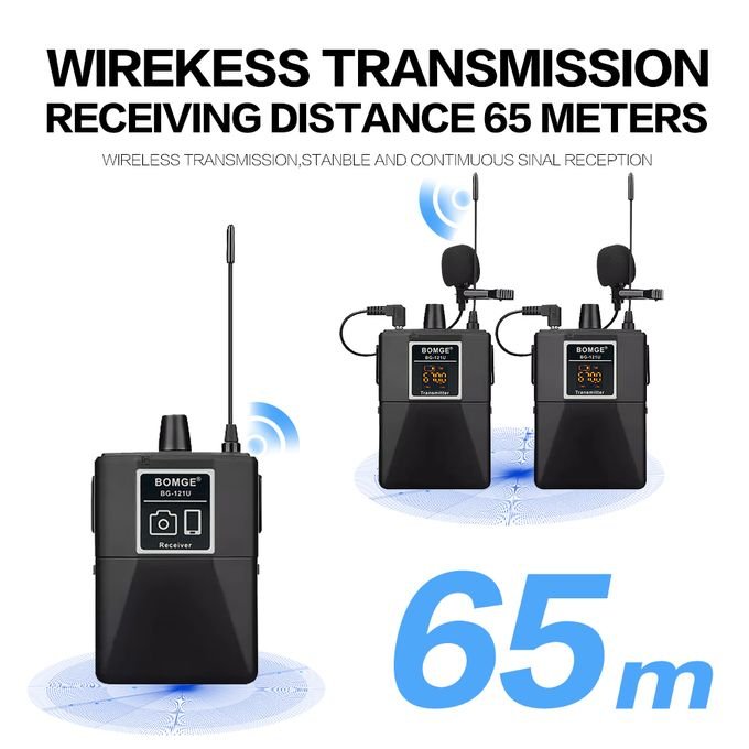 Bomge Wireless Lavalier Lapel Microphone Transmitter – Black in kumasi