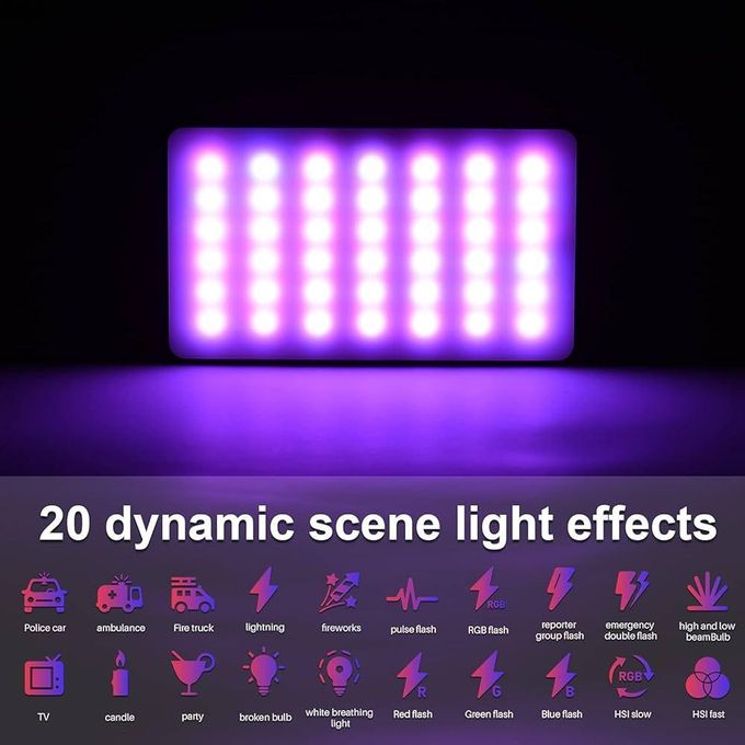 M160 RGB Full Color LED Fill Light – Portable Rechargeable Panel Featuring 19 Lighting Effects