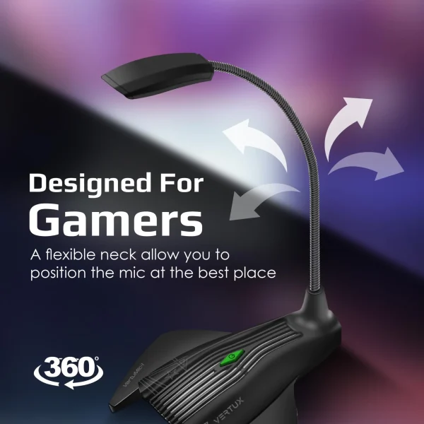 Vertux HD Anti-Vibration Gaming Microphone with LED Illumination