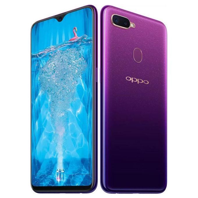Refurbished OPPO F9 Smartphone – 6.3-inch Display, 6GB RAM, 128GB Storage, 3500mAh Battery, 16MP + 25MP Cameras, Fingerprint Sensor, Dual SIM – Purple