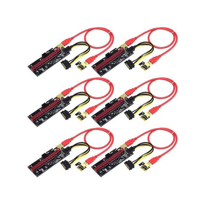 Hanergy Ver009S PCIe Riser Card Adapter – USB 3.0 PCI-E 1X to 16X Extender with 16A Power Supply, 4 Durable Capacitors, 6-Pin Connector, 60cm Cable for GPU Mining — product view 5