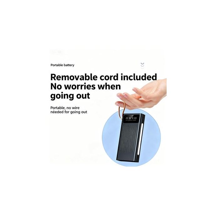 Ranvic 30000mAh Fast Charging Power Bank with LED Flashlight and Integrated 4 Cables for Quick Charging of 6 Devices – Ideal for Travel and Emergency Use — product view 5