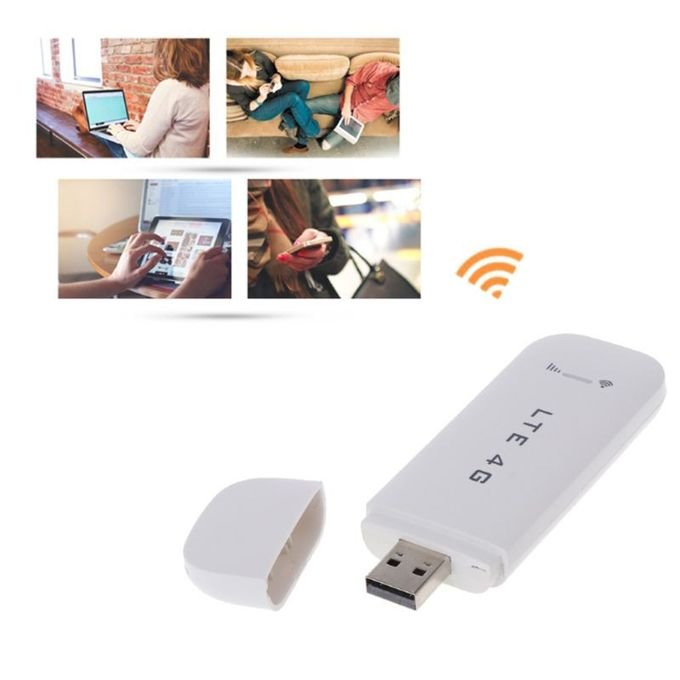 White 4G LTE USB Network Adapter with WiFi Hotspot Functionality