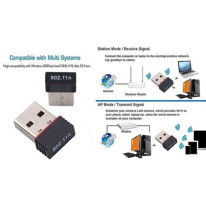 Compact USB WiFi Adapter – 150Mbps Wireless Network Dongle