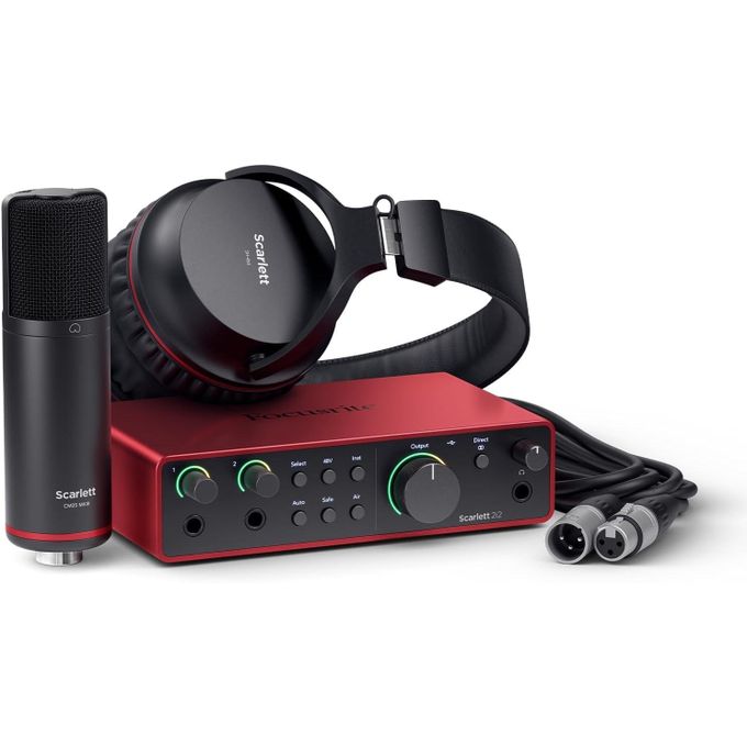 Focusrite Scarlett 2i2 Studio 4th Generation USB-C Audio Interface Bundle with Microphone and Headphones