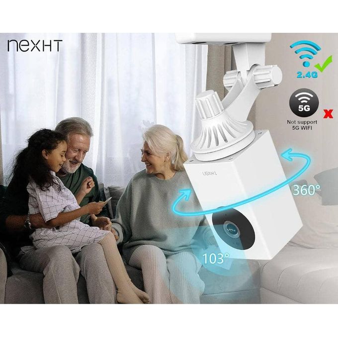 Nexht 2K Pan-Rotating 180° Outdoor/Indoor Wired WiFi Security Camera for Home – White