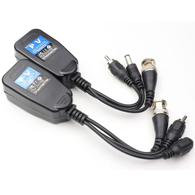 1 Pair of Passive Video Audio Baluns with Power