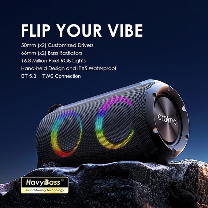 Oraimo Rover 12W Wireless FM Speaker – Black