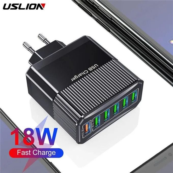 USLION 18W 6-Port USB Charger for All Smartphones in kumasi