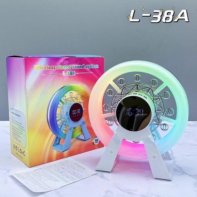 L-38A RGB Light Clock Speaker Ferris Wheel – WHITE