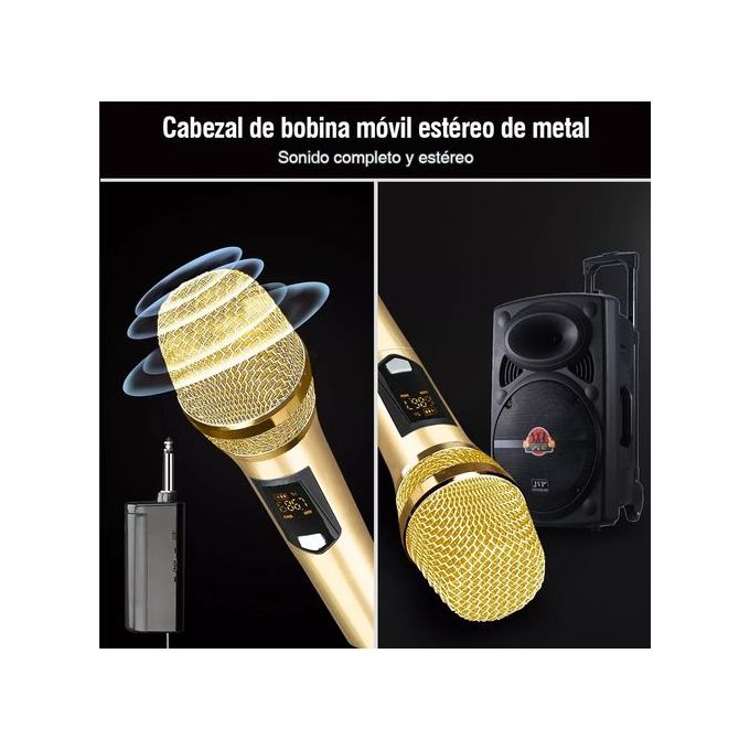 Bomge Cordless Dynamic Wireless Handheld Microphone with Dual Metal VHF